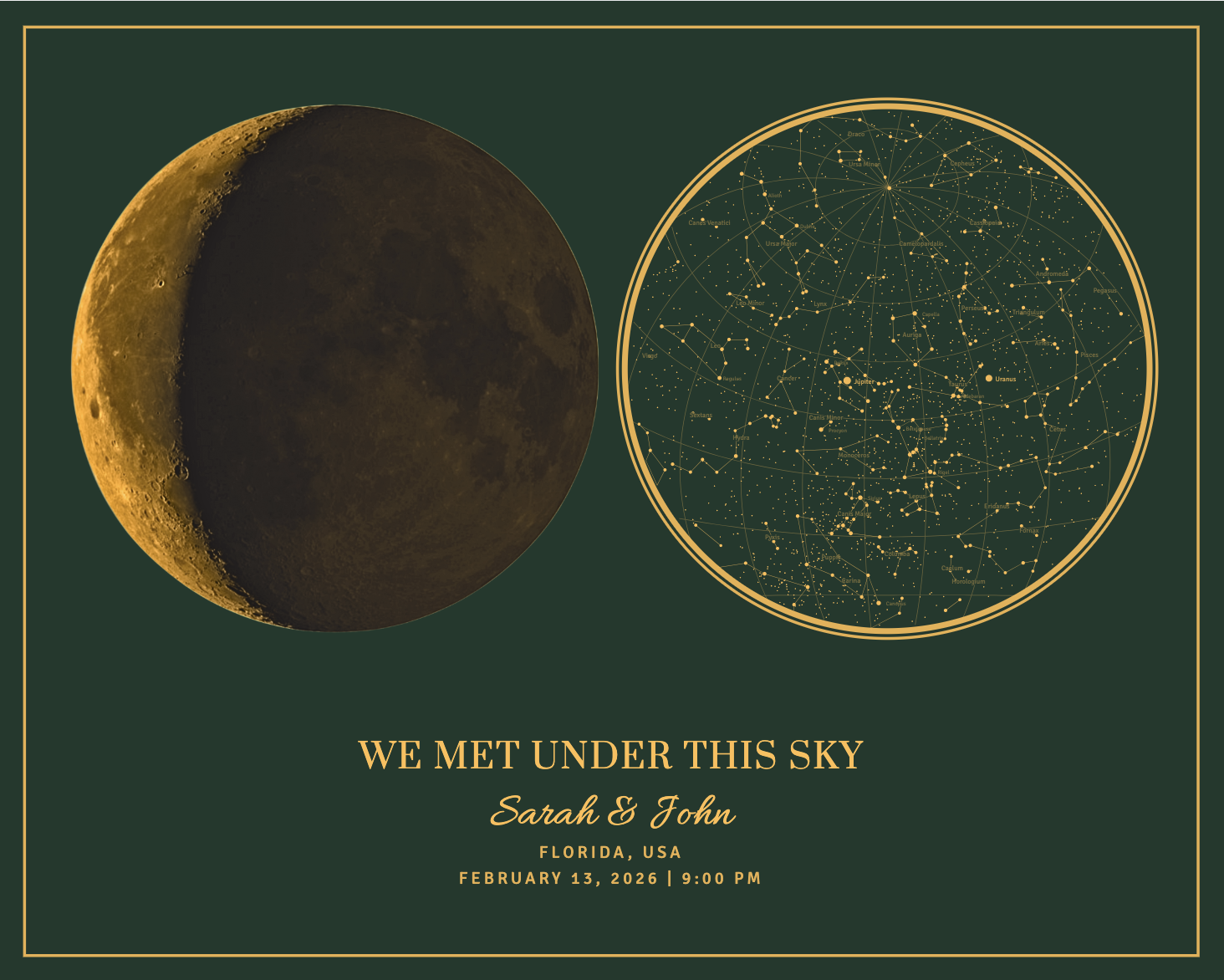 Star Map with Moon